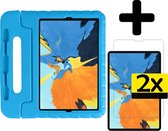 Hoes Geschikt voor iPad Pro 2020 (11 inch) Hoes Kinder Hoesje Kids Case Kinderhoes Shockproof Met 2x Screenprotector - Hoesje Geschikt voor iPad Pro 11 inch (2020) Hoesje Kidscase - Blauw