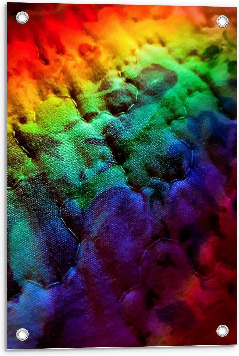 Tuinposter – Regenboog Stofje - 40x60cm Foto op Tuinposter  (wanddecoratie voor buiten en binnen) op Prijzenvolger.com
