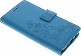 Klavertje Bloemen Booktype Samsung Galaxy J5 (2017) hoesje - Turquoise