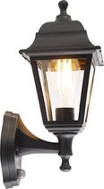 QAZQA capital - Klassieke Wandlamp met Bewegingsmelder | Bewegingssensor | sensor voor buiten - 1 lichts - D 210 mm - Zwart - Buitenverlichting