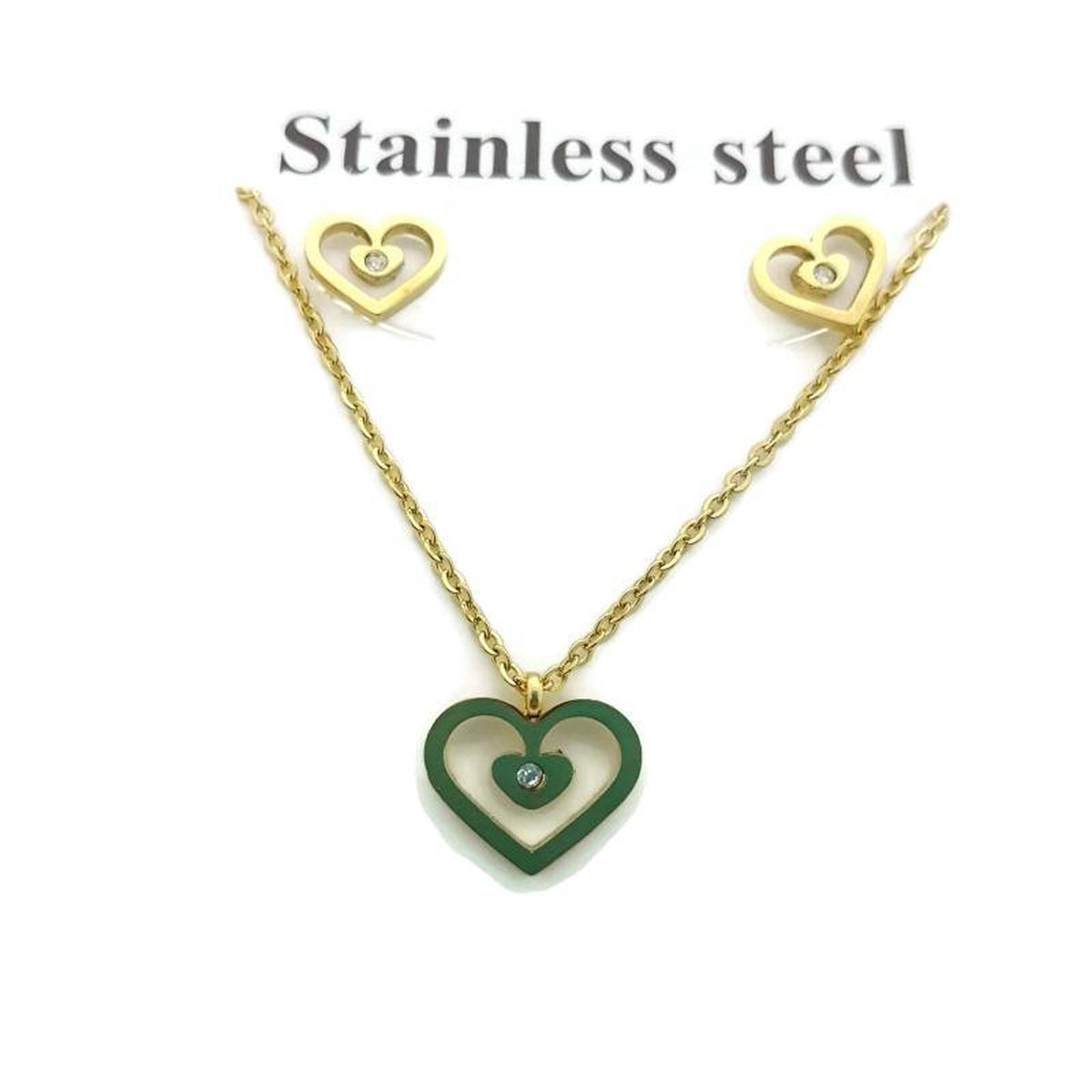Aramat Jewels | Sieradensets | Prachtige Goudkleurige Hart Sieradenset | | | | | | | Verkleurd niet