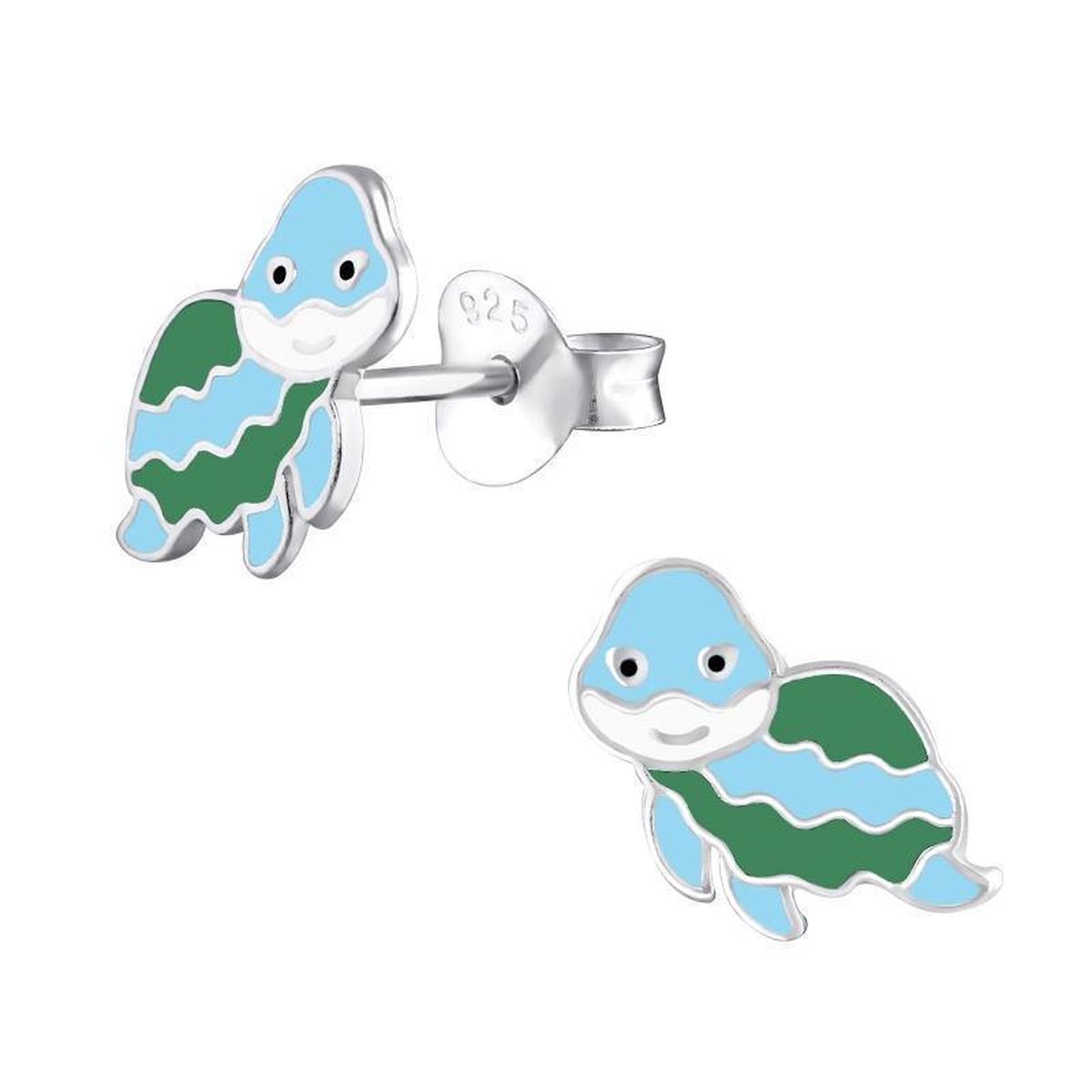 Boucles D'oreilles Enfant En Argent Sterling 925 - Modèle Dinosaure - Longueur 2,1 Cm - Avec Boîte Cadeau - Idéal Pour Cadeau