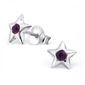 Aramat jewels ® - 925 sterling zilveren oorbellen ster kristal paars
