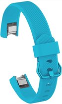 Siliconen Smartwatch bandje - Geschikt voor  Fitbit Alta / Alta HR siliconen bandje - lichtblauw - Maat: S - Horlogeband / Polsband / Armband