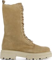 Lina Locchi Vrouwen Suède       Veterboots / Laarzen / Damesschoenen L1066 - Beige - Maat 39