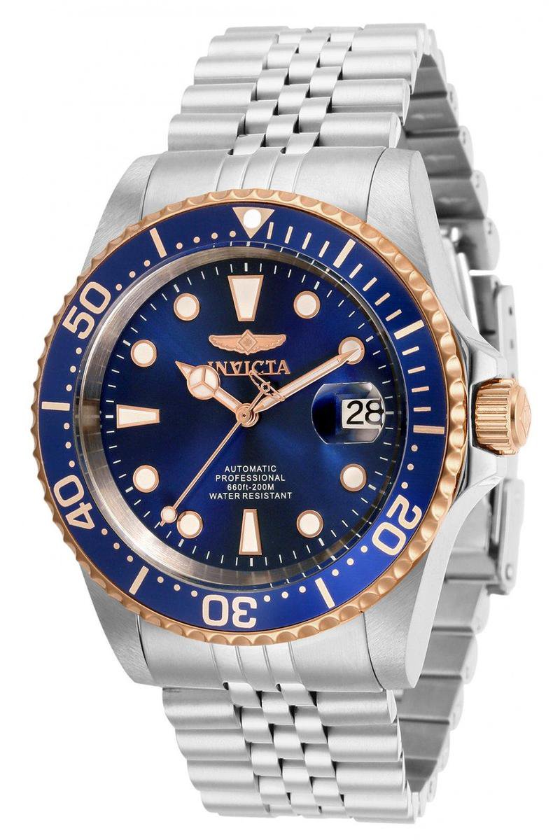 Invicta Pro Diver 32503 Heren Horloge - Waterdicht - Analoog - Automatisch Uurwerk - Roestvrij Staal met blauwe Wijzerplaat - 42mm