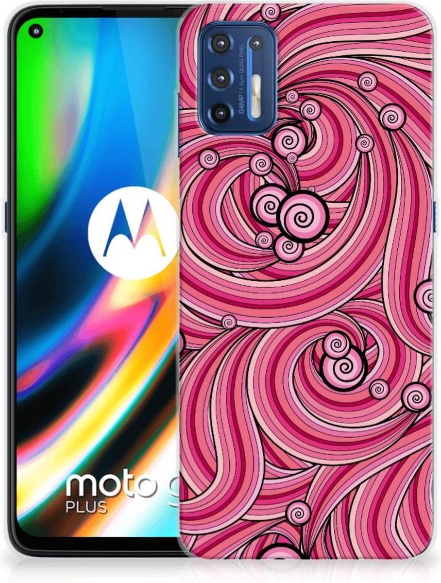Motorola Moto G9 Plus Hoesje maken Swirl Pink