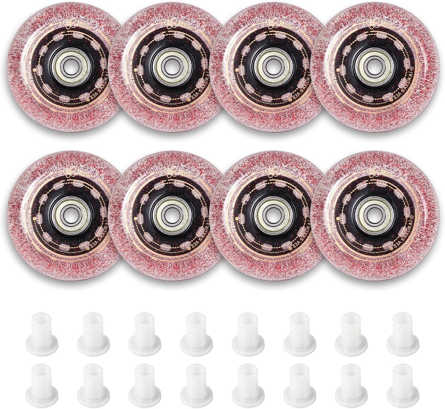 Inline skates wielen 72 mm 83A hard PU met ABEC 9 lagers voor soepel en snel rijden