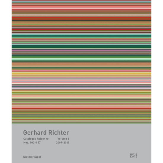 Boekomslag van Gerhard Richter Catalogue Raisonné Volume 6 met horizontale kleurrijke strepen en grijze tekst.