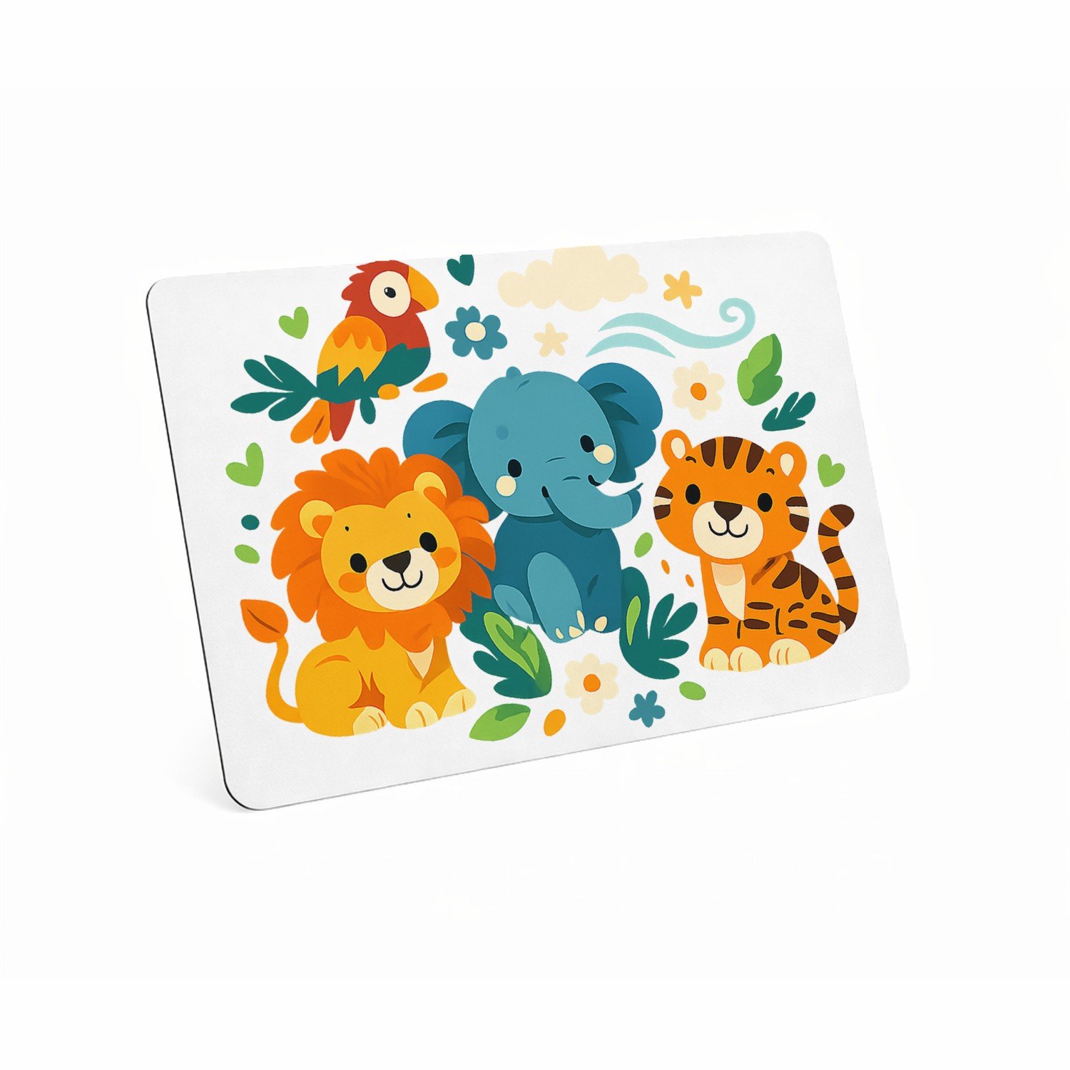 Mr Cadeautjes MDF magnetische fotolijst 28 x 19 - design Speelse bosdieren op een zachte avondlucht | cadeau Wit