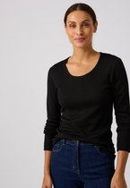 Damart - T-shirt met ronde hals, Thermolactyl geribde fleece, warmte Intense 4 - Dames - Zwart - S