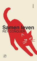 Boekomslag 'Samen leven' door Rey Conquer met een rode kat op een crèmekleurige achtergrond.
