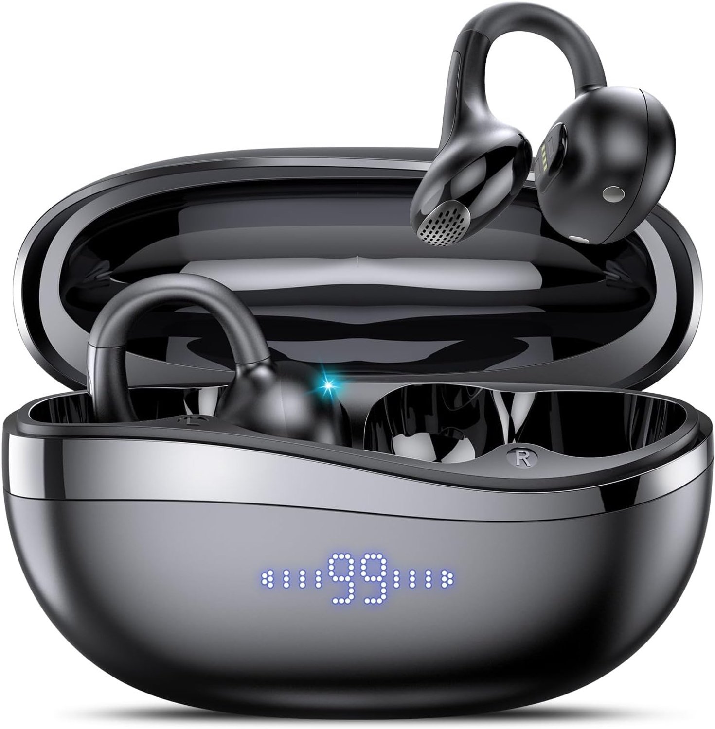 Clip-on-ear Hoofdtelefoon - Zwart - Hartslagbewaking met App - Waterdicht en Zweetbestendig voor Sport