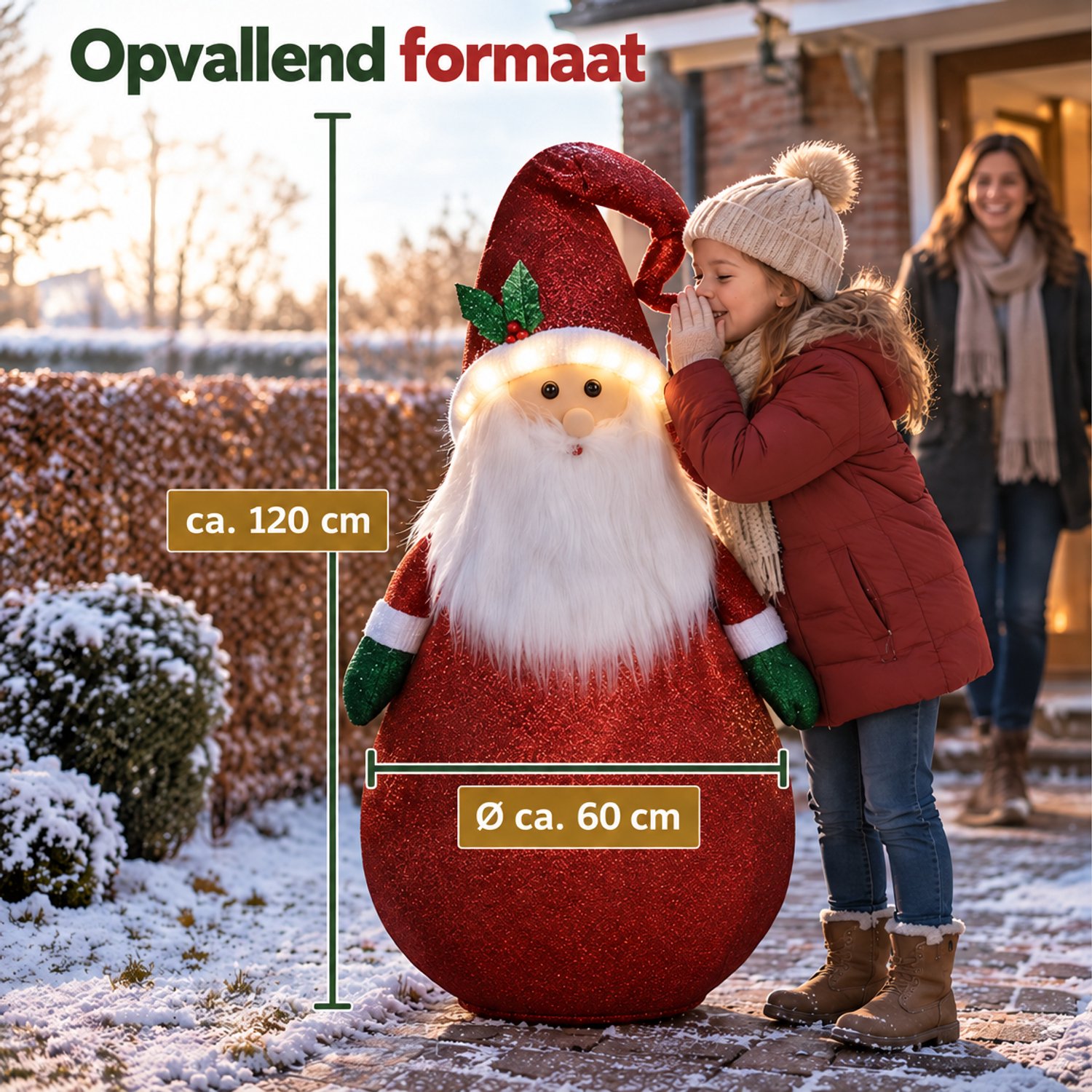 Levano Kerstversiering - Kerstdecoratie voor Binnen - Kerstman met Kerstlampjes - Kerstfiguren Buiten - Kerst Buitenverlichting - Kerstbeelden - Kerstfiguur LED - Kerstdecoratie Tuin - Kerstman op Batterij - LED Kerstverlichting met Timer – foto 2