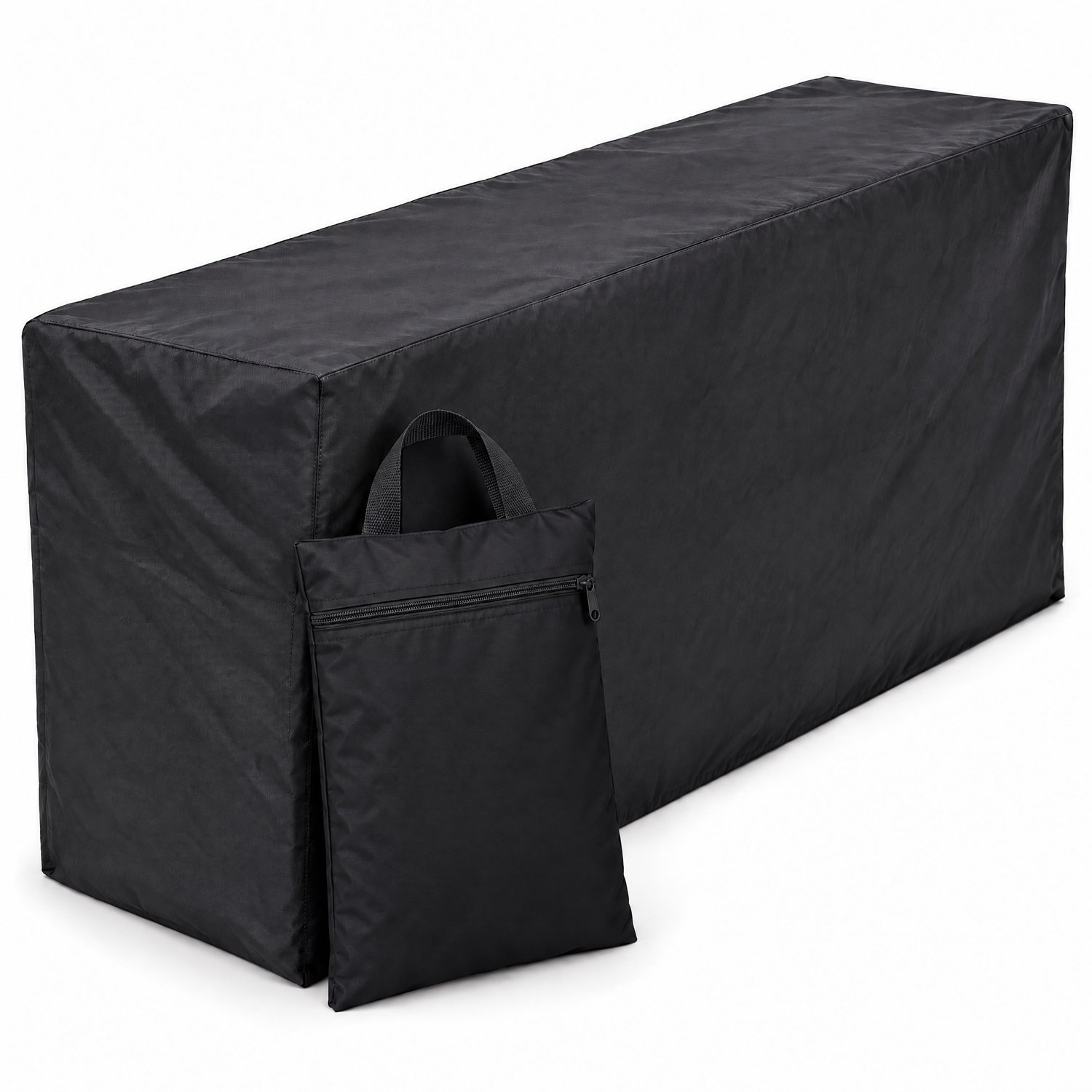 Cheqo Tuinkussenhoes Zwart - Opberghoes Tuinkussens - Afdekhoes Tuinstoelkussens met Draagtas - Opbergtas voor Tuinkussens - Kussentas - Kussen Beschermhoes - Tuinmeubelhoes - Tuinstoelkussens Opbergen - Bewaartas - Tuinmeubelbeschermer