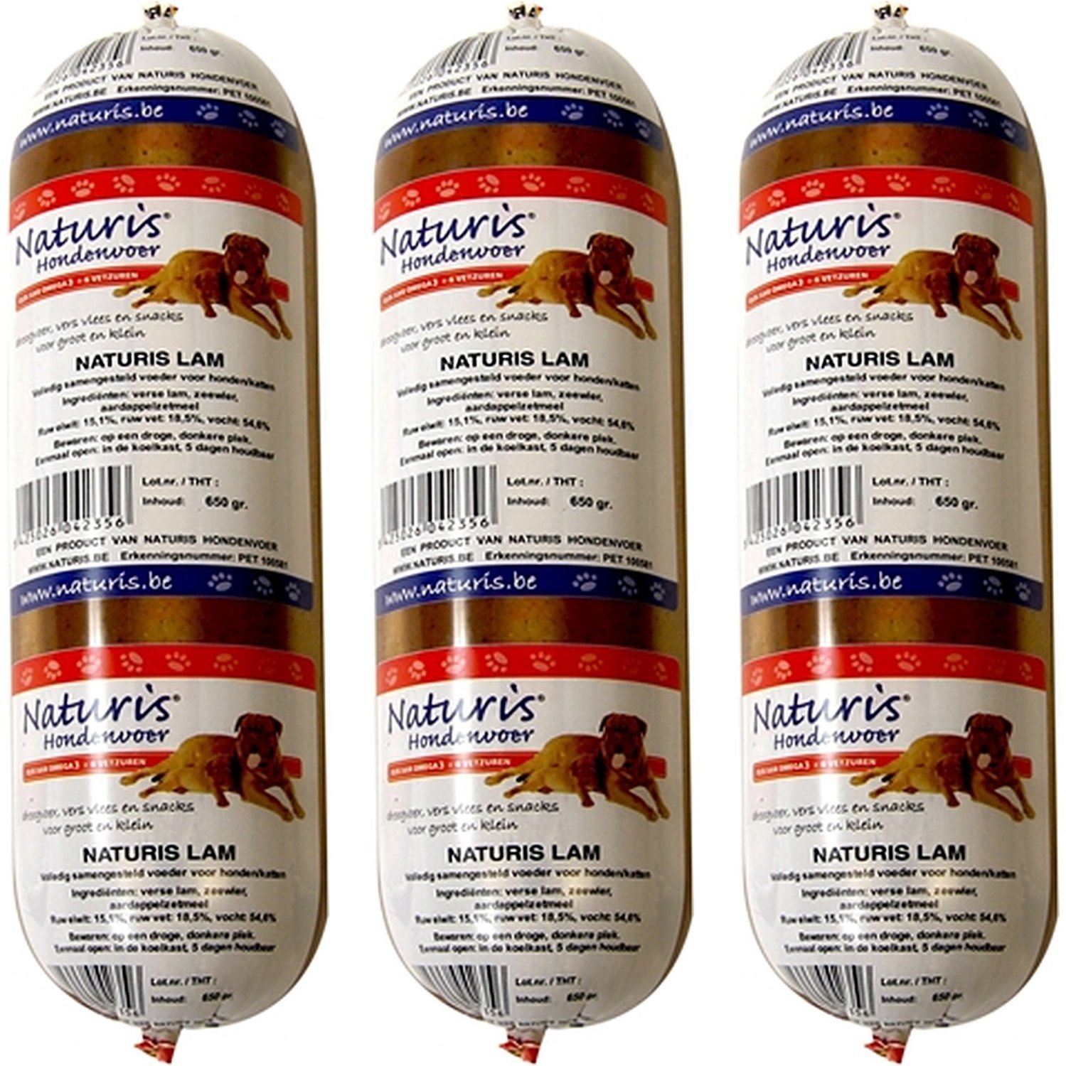 Houdbaar Hondenvoer Naturis - Lam met Zeewier 650gr - 3 stuks - Multipack