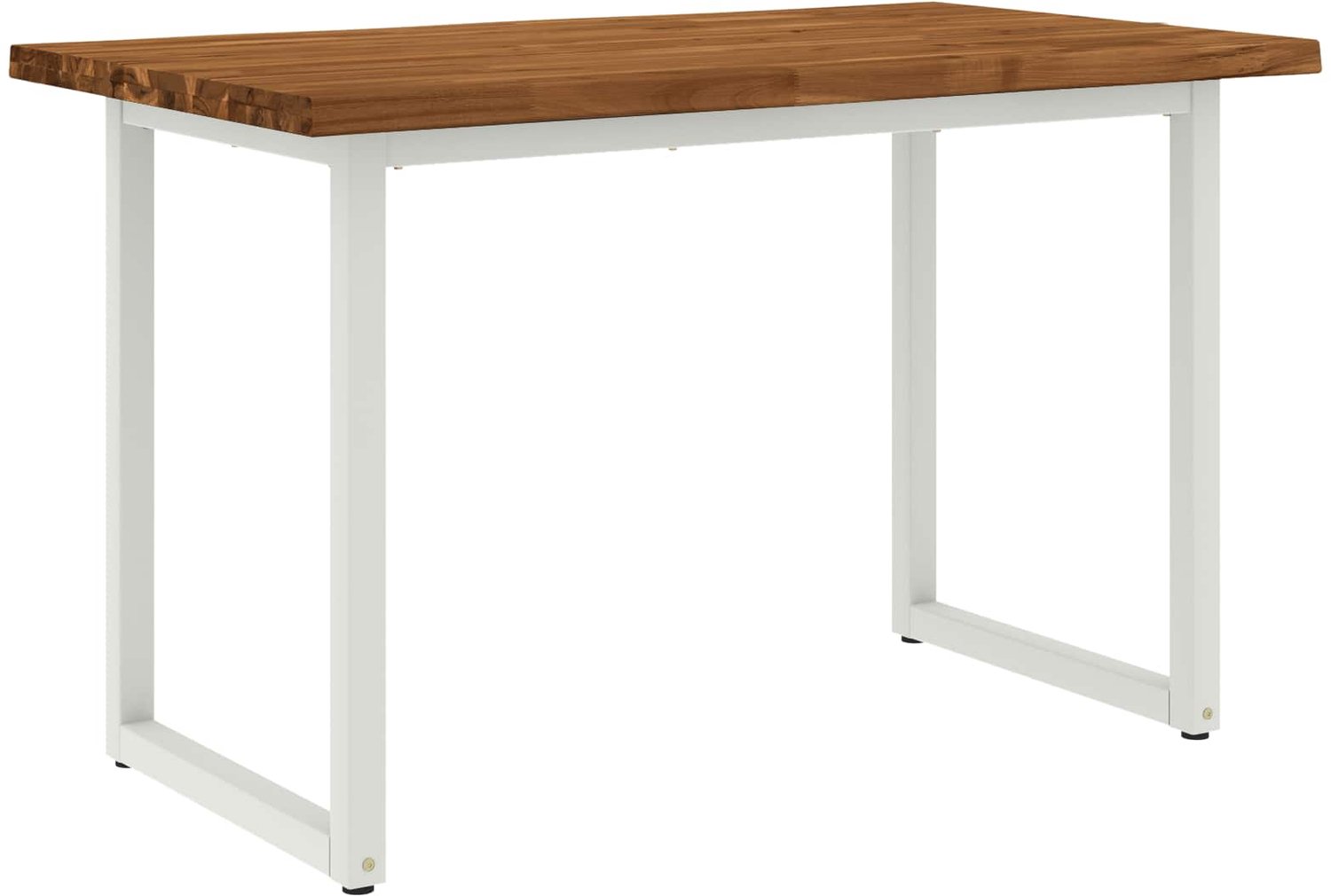 vidaXL Eettafel - met - levendige - rand - 120 - x - 70 - x - 75 - cm Natuurlijk en Wit