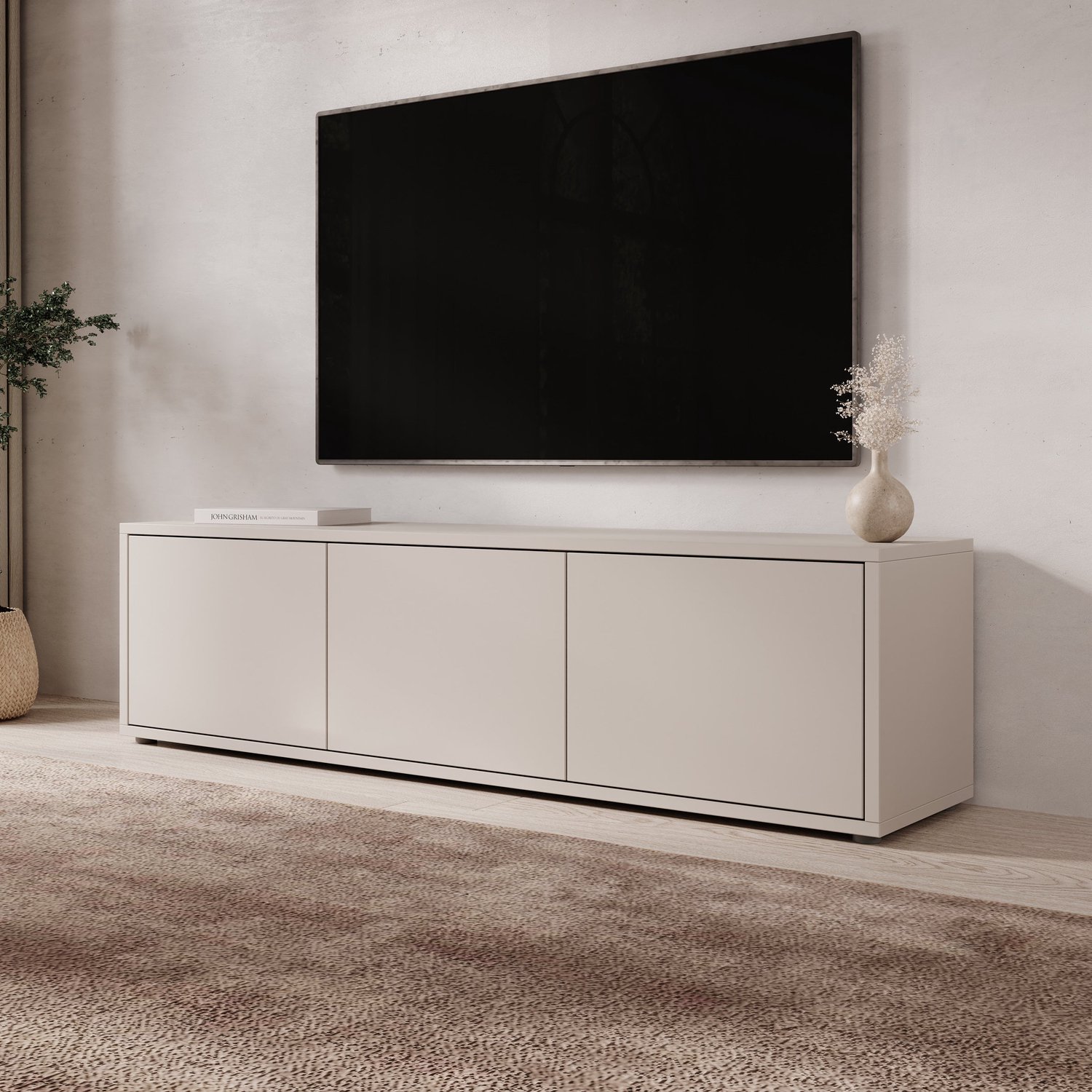 MEUBELLA Amber - TV-Meubel - Beige - 154x35x42 cm