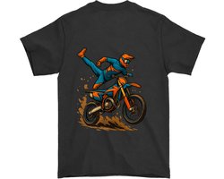 Grappig Motorcross Shirt – Stunt met de Motor – Offroad Outfit – Unisex T-Shirt voor Dames & Heren – Avontuur Cadeau