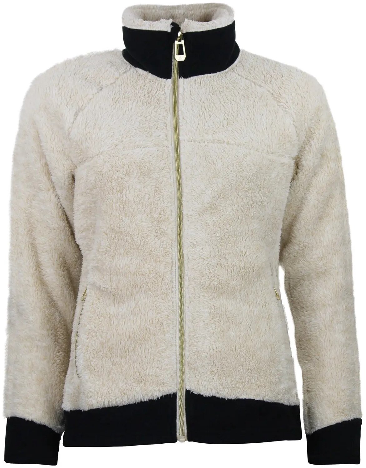 Damesfleece met rits Peak Mountain Sherpa 300G Creme