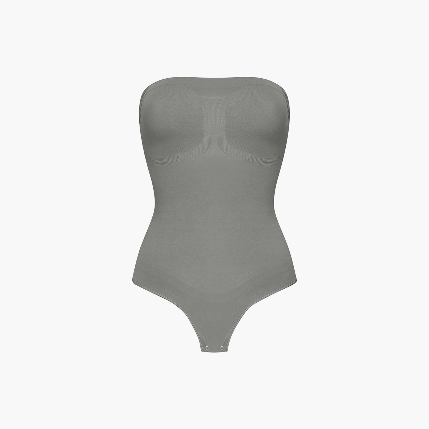 cfab Strapless corrigerende bodysuit met strikjes - Grafiet - 3XL - Corrigerende Body - Naadlos - corrigerend ondergoed dames