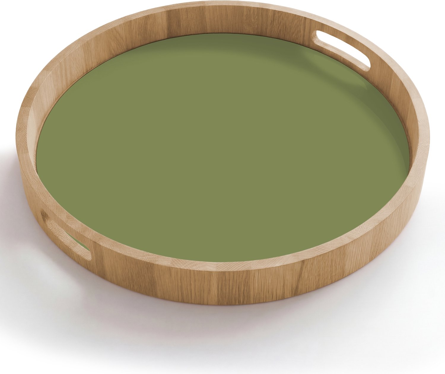 Dienblad rond 50x50 cm - Schootdienblad hout - Herbal - Matcha - Groen - Borrelplank rechthoek - Plateau houten dienbladen
