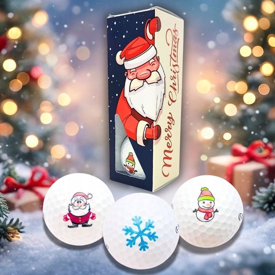 Golfballen Kerstpakket Santa Claus (3 stuks) — afbeelding 2