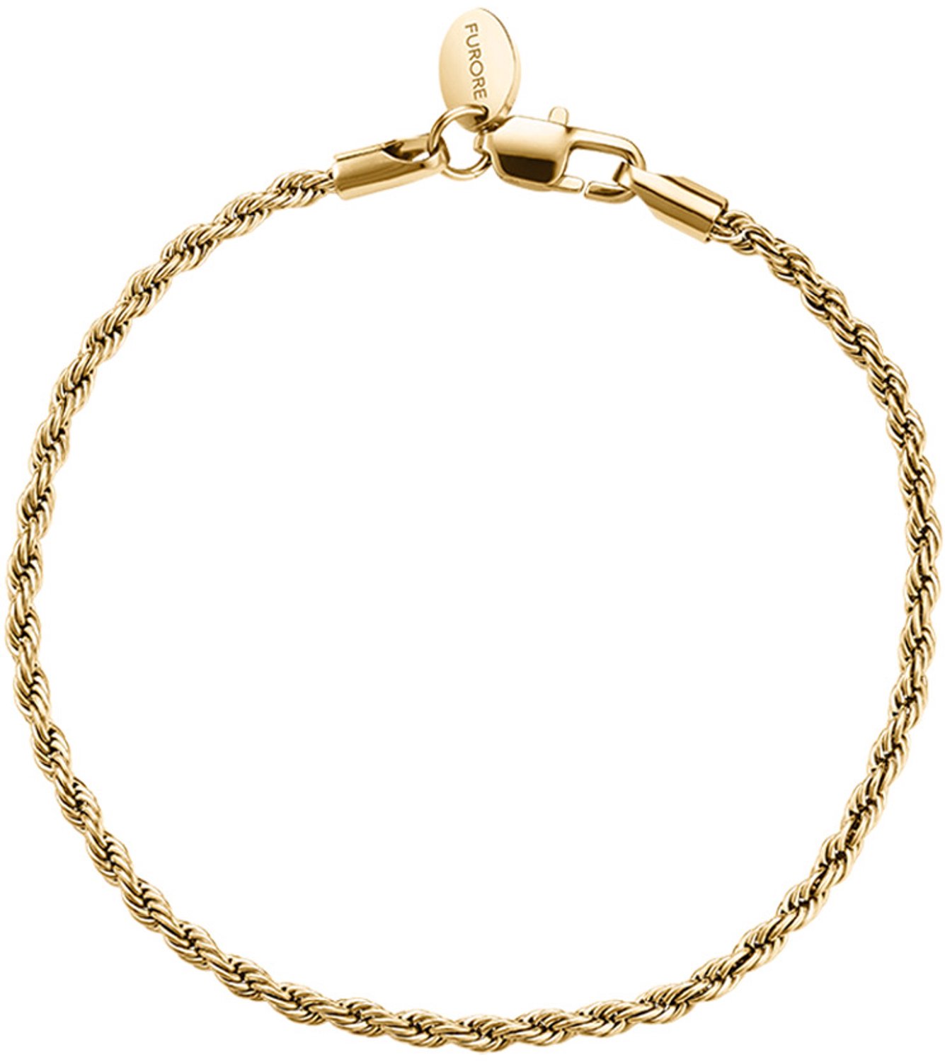 Furore - Dames Armband Twisted - Goud - Lengte 17 tot 21 cm