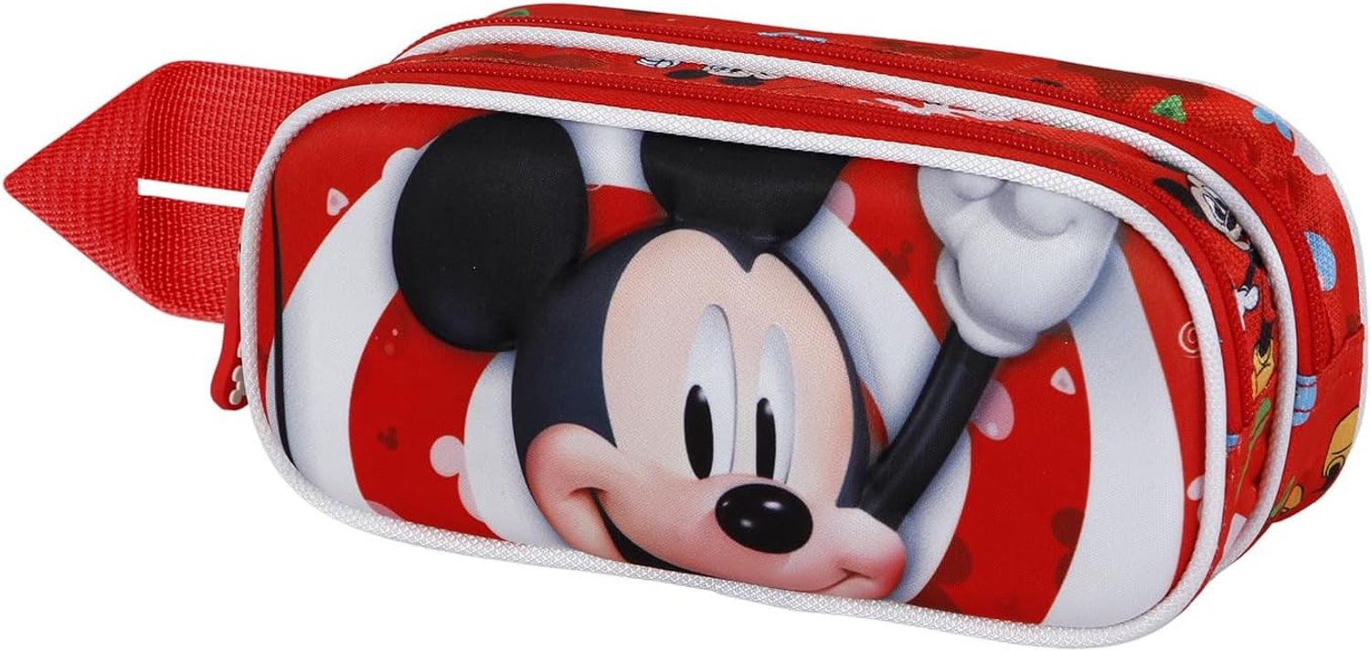 Karactermania - Disney - Mickey Mouse - Twirl-3D dubbele Roletui - Potloden etui - Pennenetui - rood