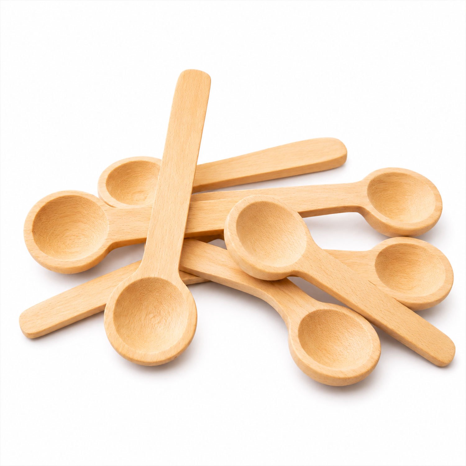 Jungengel Mini Kruidenlepels Hout 6 Stuks 7,5 cm - Houten Doseerlepeltjes voor Kruiden Zout Specerijen Thee - Kleine Lepeltjes voor Kruidenpotjes Voorraadpotten - Naturel Keuken Accessoires Kruidenset