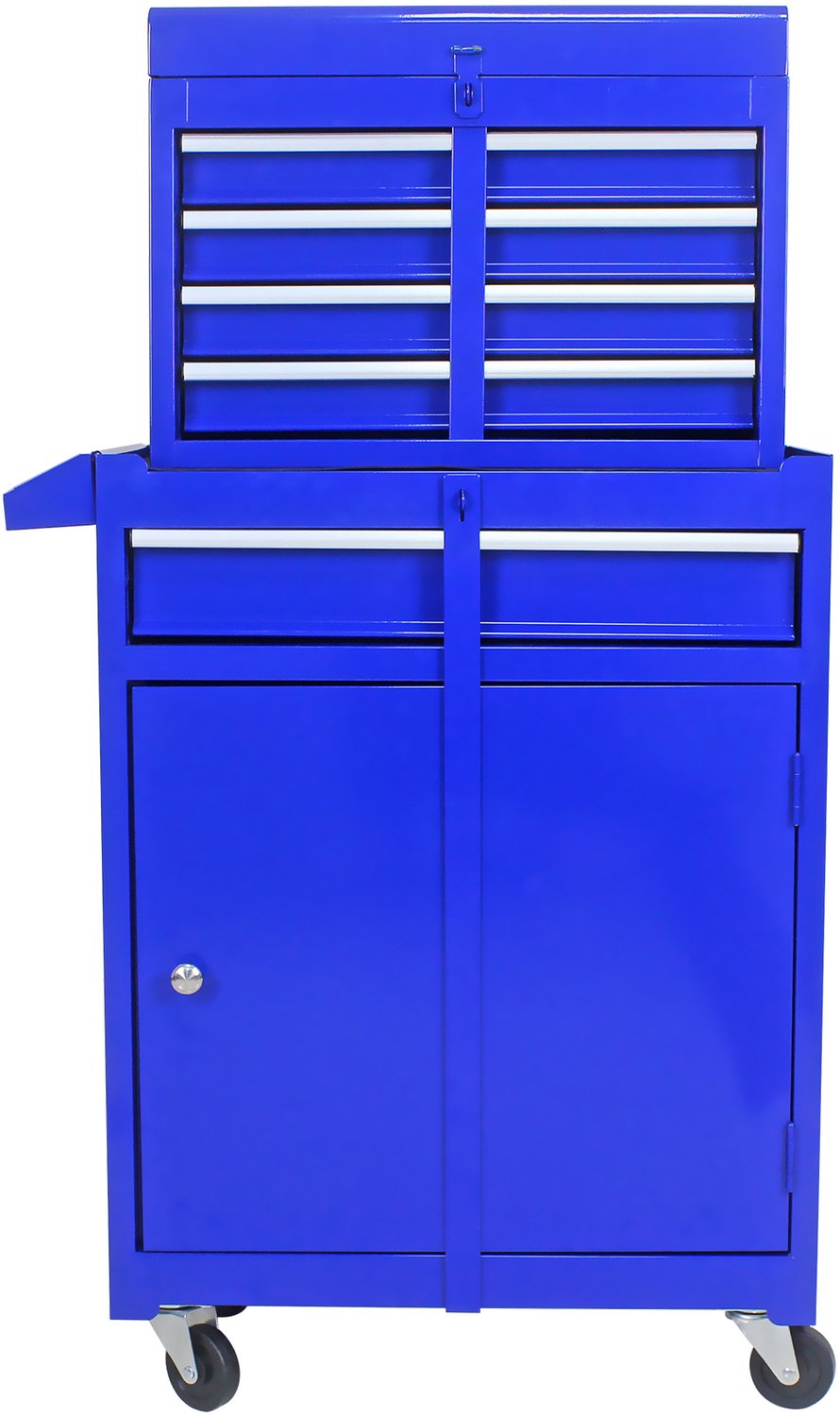 Gereedschapswagen Met 5 Laden - Stalen Gereedschapskast Op 4 Wielen - Met Verstelbare Plank En Deur - Voor Garage En Werkplaats - Blauw