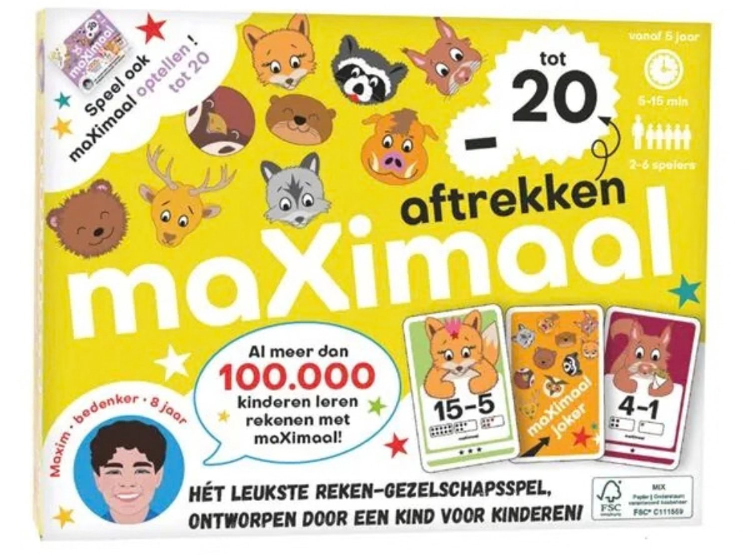 Kaartspel - aftrekken tot 20 - maXimaal