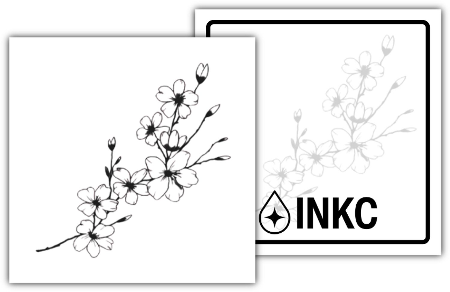 INKC - Tijdelijke Tattoo - Minimalistisch Bloemetje - Nep Tattoo - Plak Tattoos - Blijft tot 2 weken - 5 x 5cm