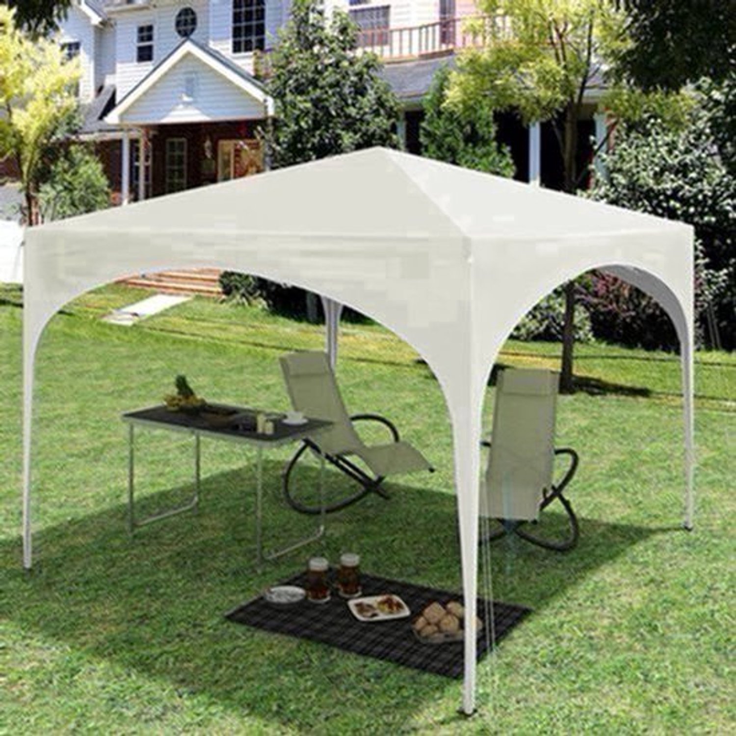 Partytent - Tent - Easy Up Partytent - Tuinpaviljoen - Pop-Up Party Tent - 3x3m - met Halfronde Dak voor Tuinfeesten, Markt en Buitenevenementen - Waterdichte - Inklapbare Luifel – Groen