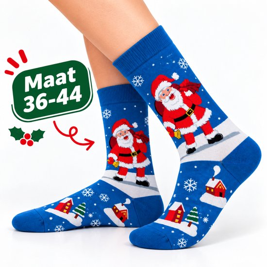 Sokken - 1 Paar Kerstsokken - Christmas Socks - Christmas Gift - Vrolijk Sokken - Kleurrijke Sokken - Maat 37-44