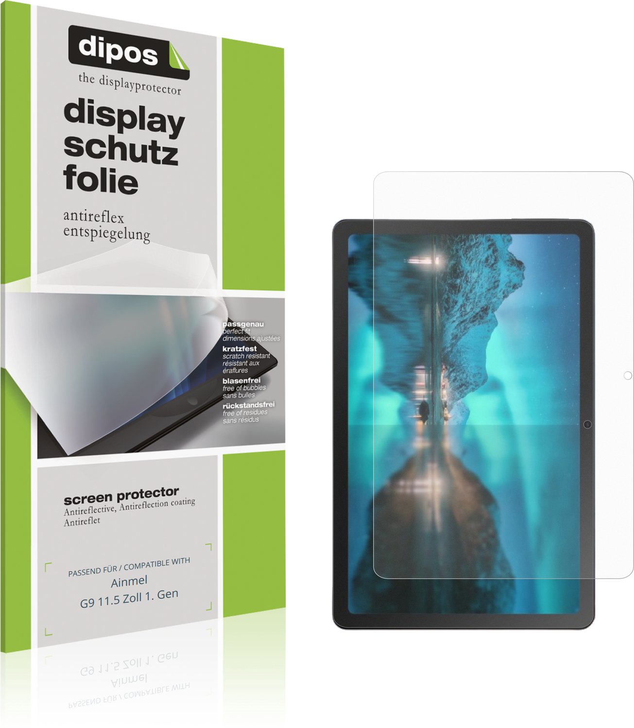 dipos – 2x Matte Beschermfolie geschikt voor Ainmel G9 11.5 Zoll 1. Gen | Krasbestendige & antireflecterende Screenprotector Ultra-Thin
