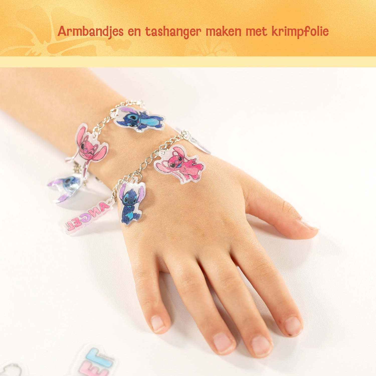 Disney Stitch 2-in-1 Knutselkoffer - Sieraden maken met krimpfolie - 4 stenen versieren - 8 kleuren steentjes - Speelgoed Kinderen - Knutselen - Voor meisjes en jongens - Vanaf 4 jaar - Totum — afbeelding 4