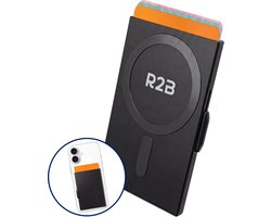R2B Pasjeshouder uitschuifbaar geschikt voor MagSafe - 3 Pasjes - RFID Bescherming - Wallet Kaarthouder voor Mannen & Vrouwen - Telefoon Pashouder - Ceditcardhouder - Zwart