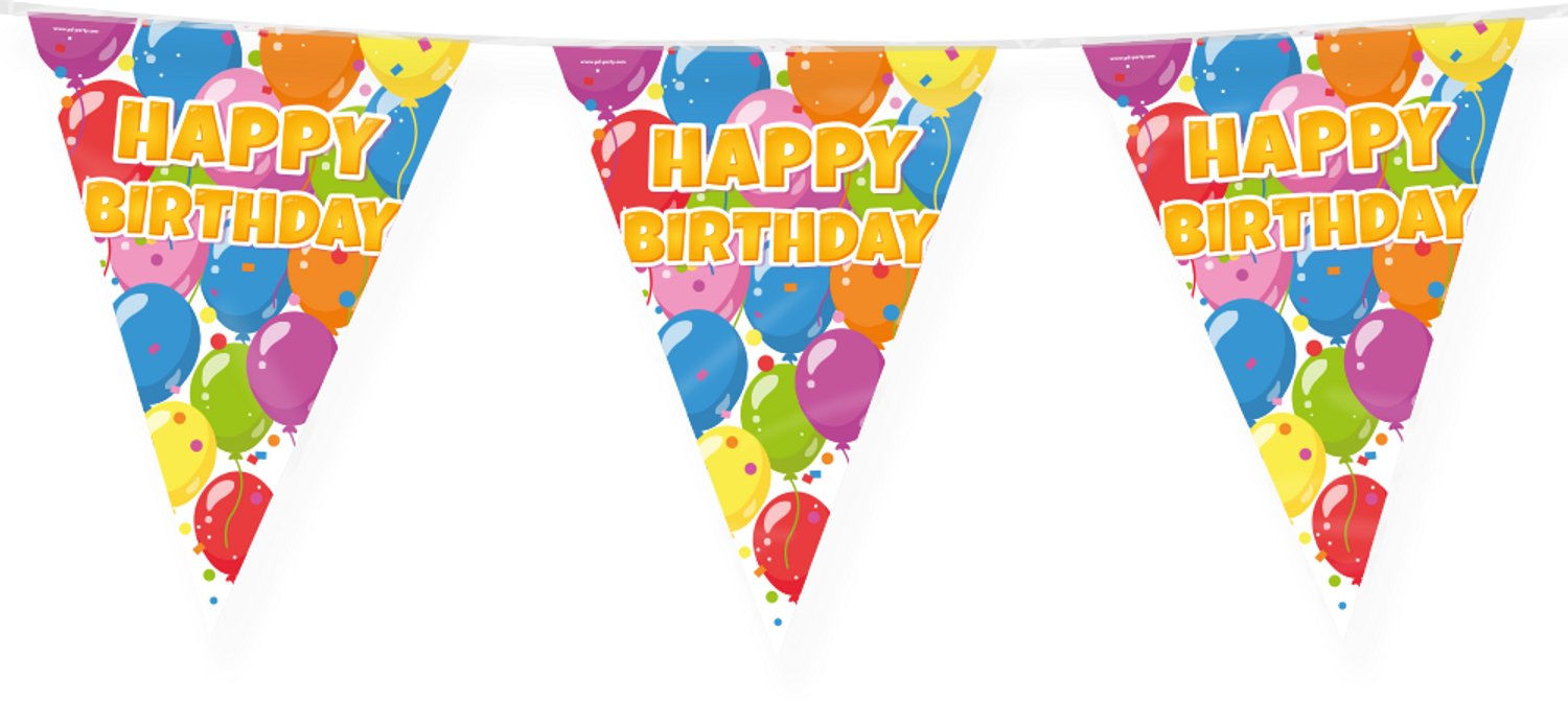 Vlaggenlijn - Happy birthday - Feest - 10m