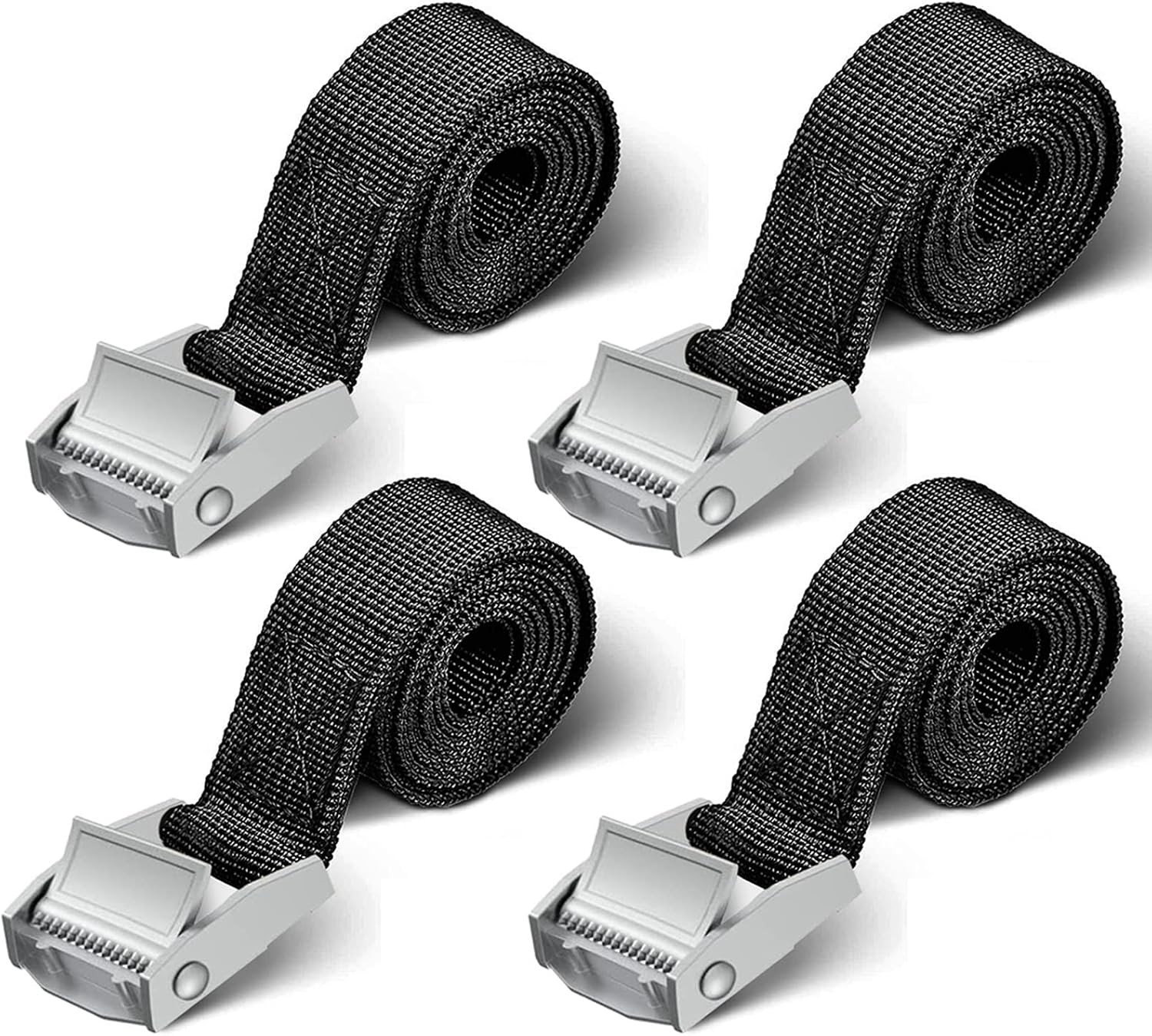 Set van 4 Tension Straps van 250 kg, 1 m en 2 m - Robuuste Lashing Straps voor Motoren en Fietsen, Ideaal voor Transport en Bevestigen
