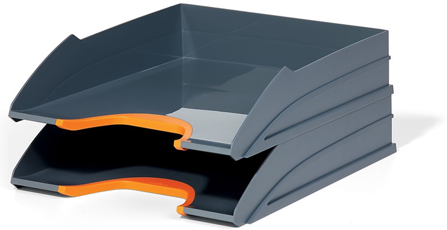 Durable set van 2 brievenbakjes grijs/oranje