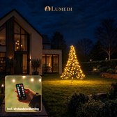 Lumedi 360 - 2 meter - LED Kerstboom Buiten - Incl. Deelbare mast - Vlaggenmast Verlichting - 360 Warm Wit Led Lampjes - Afstandsbediening - Kerstverlichting voor buiten