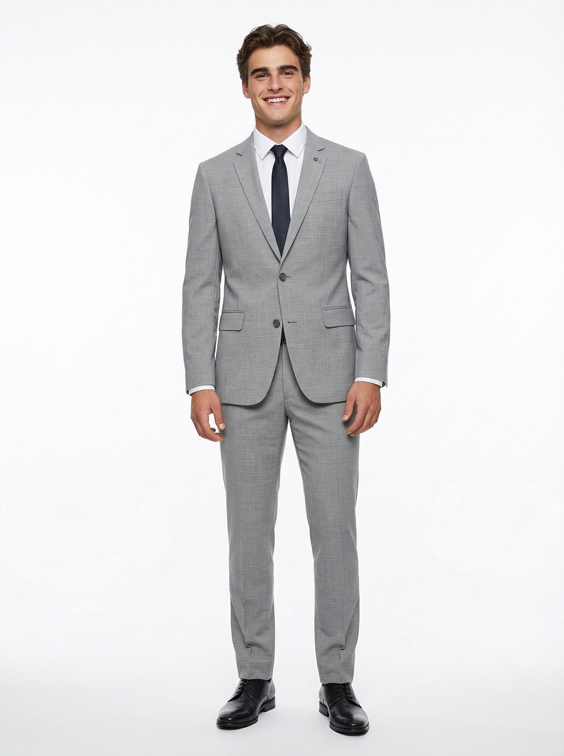 2-delig Pak Light Grey Sharkskin - Mister Steven - De Heerenkamer Utrecht