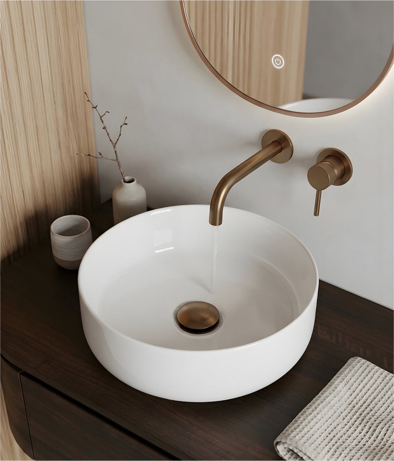 Wiesbaden Colosso Waskom Rond 36 x 12 cm - Keramiek Glans Wit