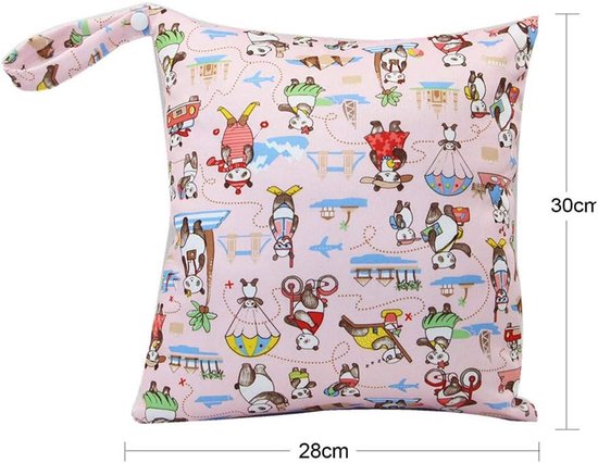 Wet Dry Bag, Hanging Diaper Storage Bag, Diaper Bag for Babies Waterproof Bag with Zipper Washable Reusable Baby Cloth Wet Bag for Travel, Swimwear, W — afbeelding 2
