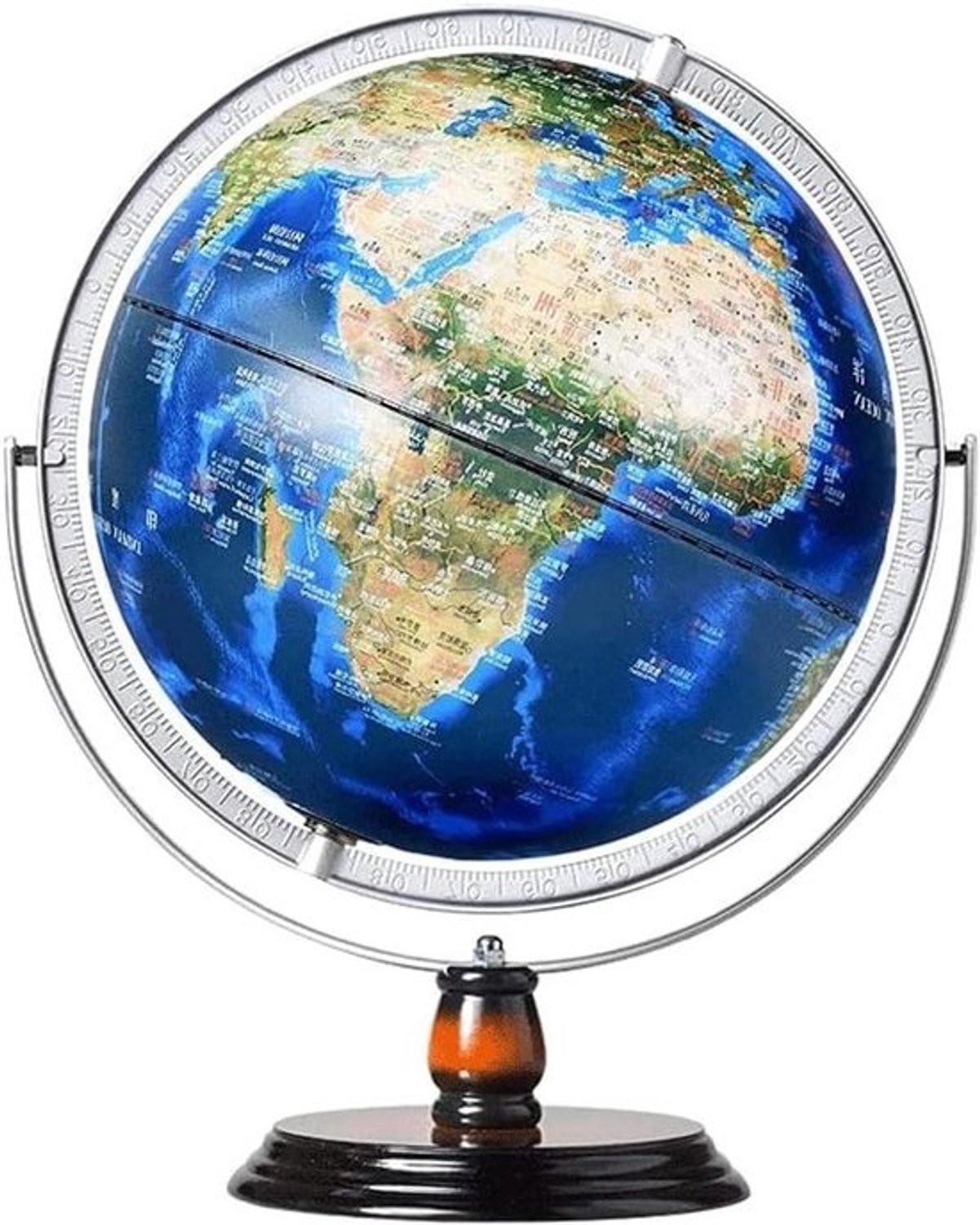 Verlichte wereldbol - Educatieve globe - Wereld verkennen - Tweetalig Chinees-Engels - 30 cm diameter - Meerkleurig