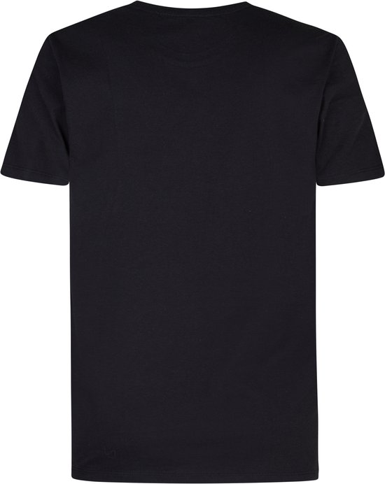 Zwart Petrol Industries T-shirt met korte mouwen en ronde hals, regular fit.