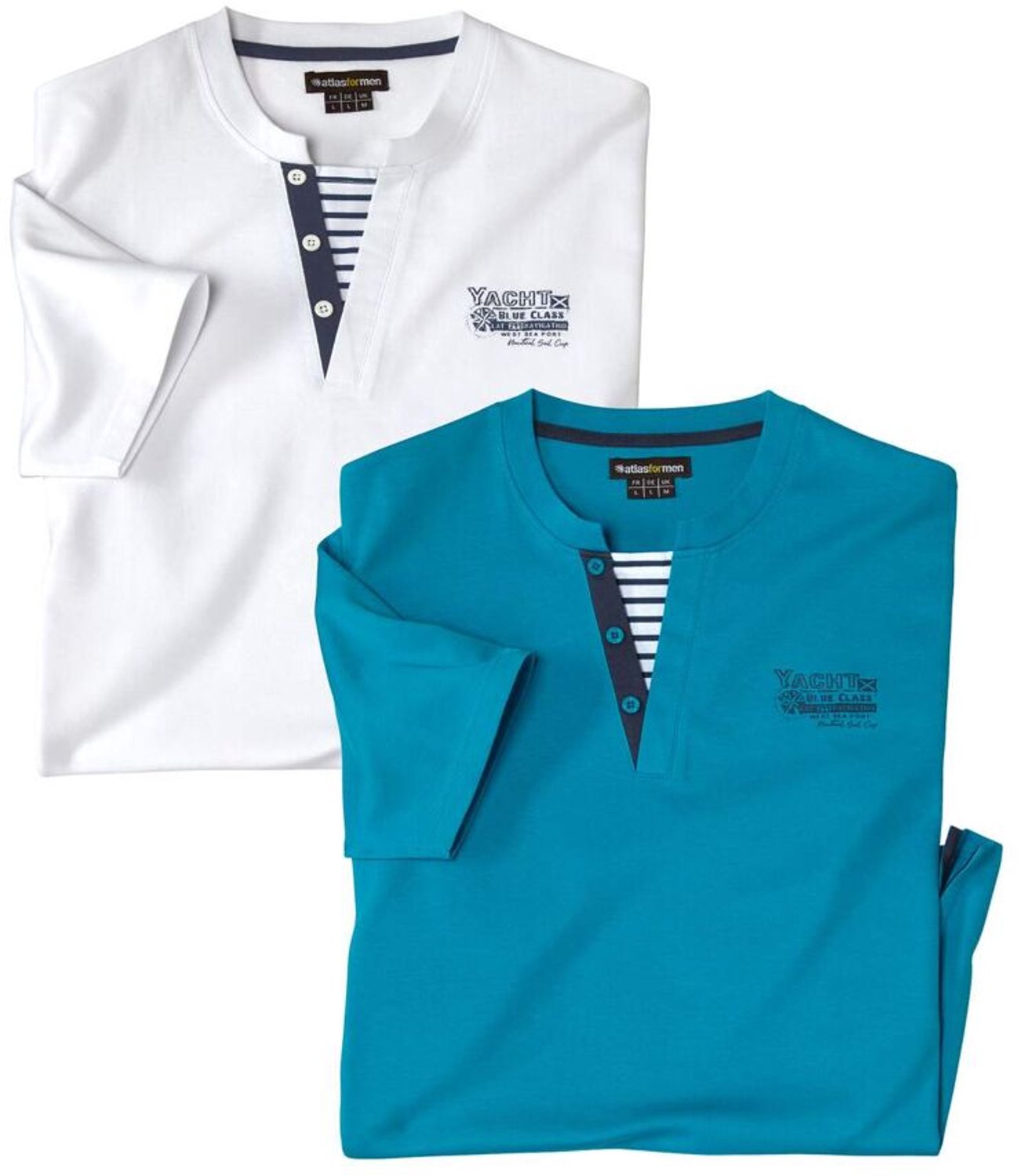 ATLAS FOR MEN - Set van T-shirts Palm Club - Heren - Verkrijgbaar in grote maten - 4XL