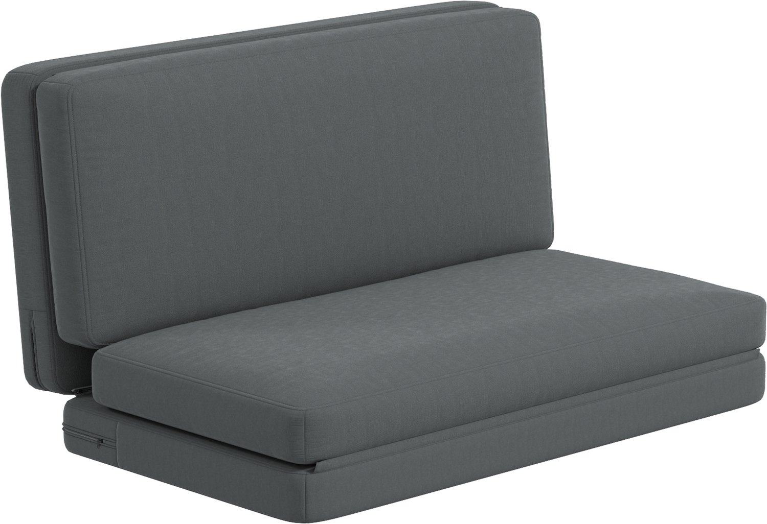Homona 3-in-1 opvouwbare relaxfauteuil - Om te vormen tot logeermatras en losse zitelementen - 138 x 90 x 70 cm - Donkergrijs