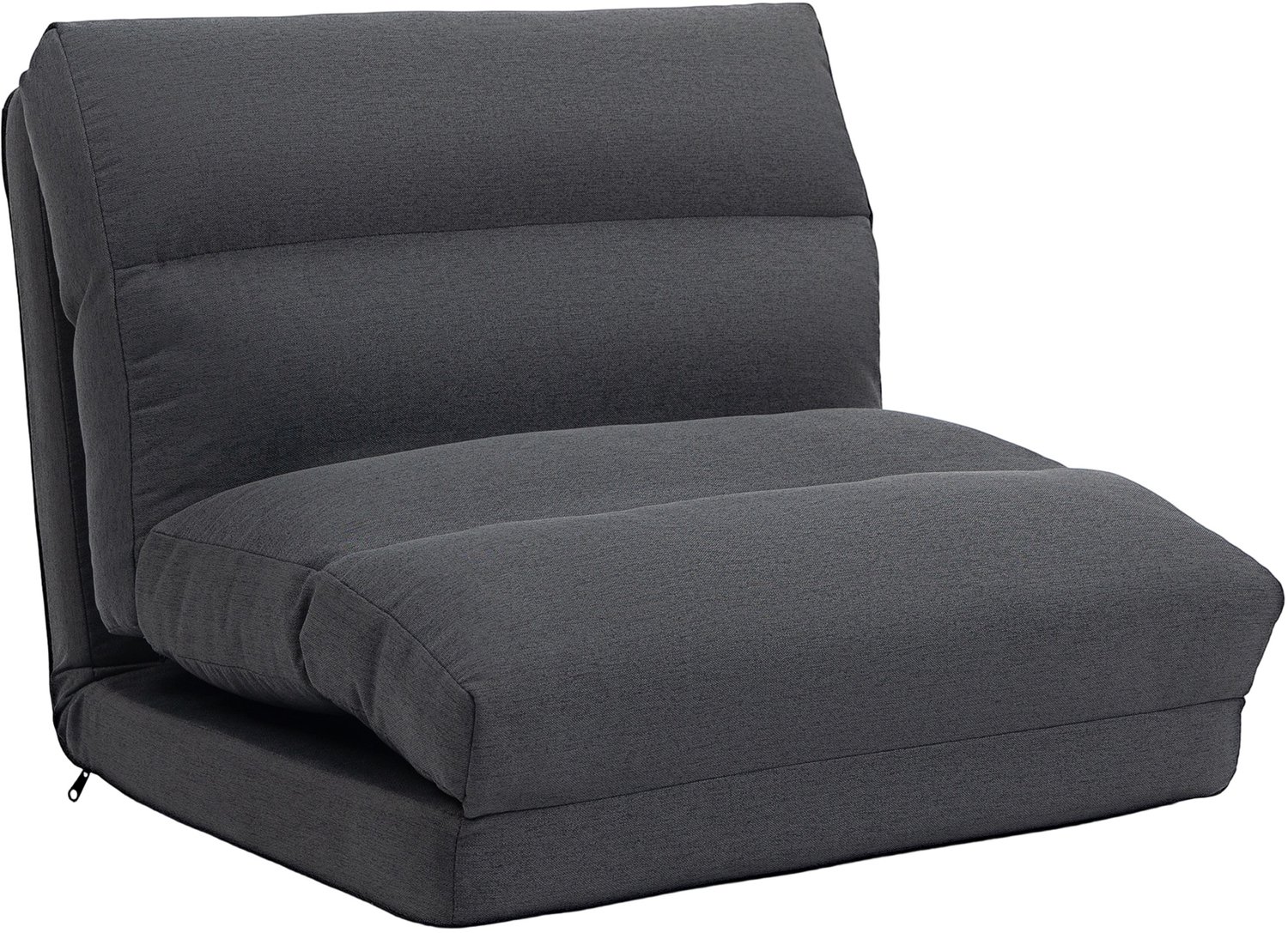 Homona Vloerstoel met bedfunctie - Verstelbare rugleuning - Inklapbaar - 70 x 72 x 56 cm - Donkergrijs